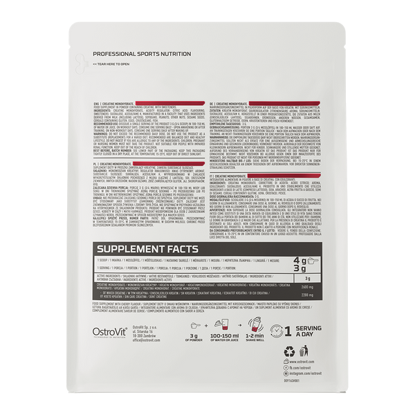 Креатин OstroVit Creatine Monohydrate 500 г вишня 100007 фото