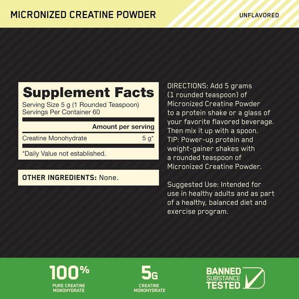 Креатин Optimum Nutrition Micronized Сreatine powder 300 г 100014 фото