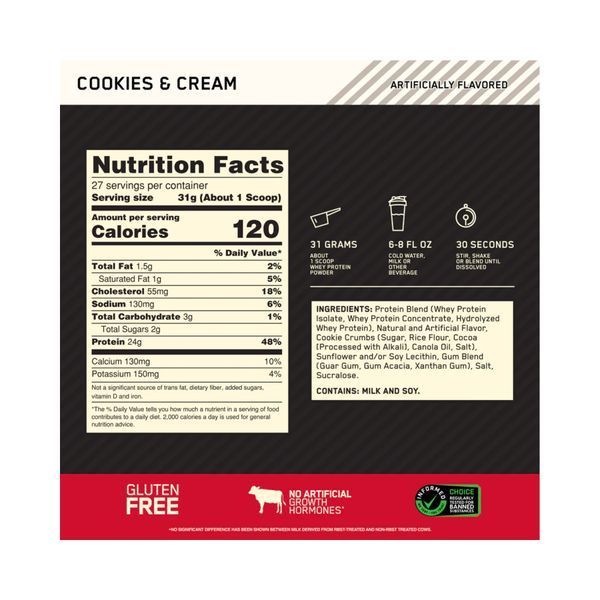Протеїн Optimum Nutrition USA 100% Whey Gold Standard 907 г печиво з вершками 100002 фото