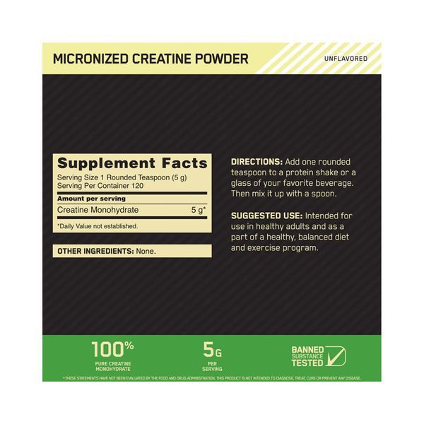 Креатин Optimum Nutrition Micronized Сreatine powder 600 г 100015 фото