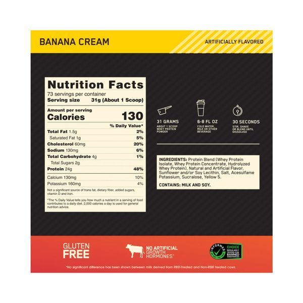 Протеїн Optimum Nutrition USA 100% Whey Gold Standard 2,3 кг банановий крем 100003 фото